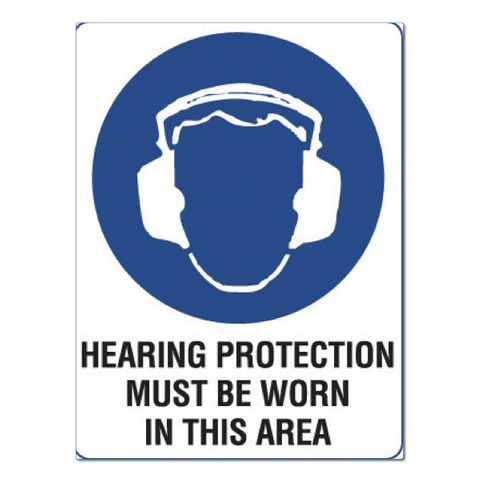 Hearing Protection Must be Worn - 600mm x 450mm - Poly Sign