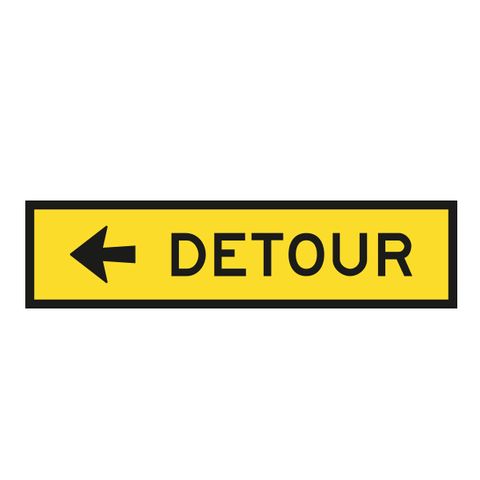 Detour - Aluminium Sign - Class 1 Reflective - 1200mm x 300mm