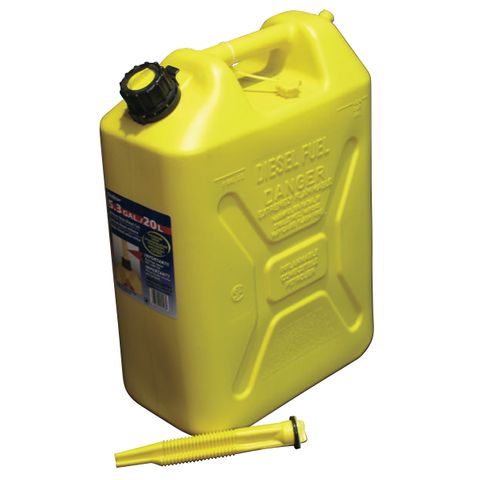 20 Ltr Plastic Jerry Can Yellow for Diesel