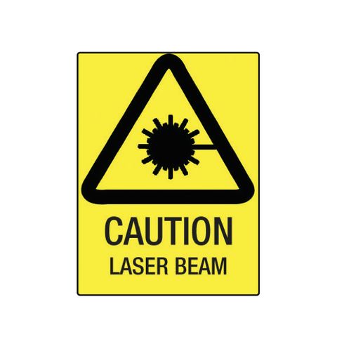 Caution - Laser Beam - Black on Yellow - 600mm x 450mm - Poly Sign