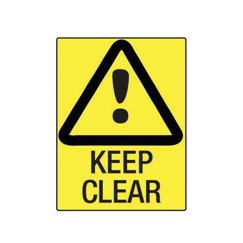 Keep Clear - Black on Yellow - 600mm x 450mm - Poly Sign