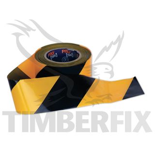 75mm x 100mtr Yellow & Black Tape