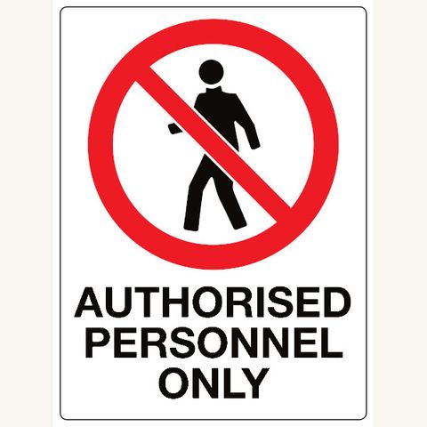 Authorised Personnel Only With Picto - 600mm x 450mm - Poly Sign