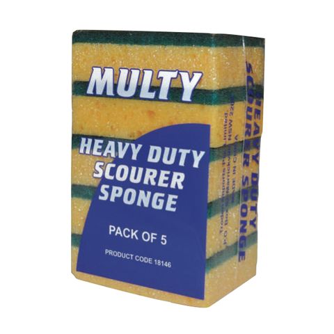 95 x 70 x 30mm Scourer Sponges pkt 5