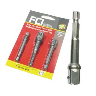 3 Piece Adaptor Set- Drill Adaptor Set 1/4" 3/8" & 1/2"