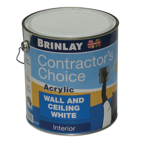 10Ltr Brinlay Acrylic Wall & Ceiling White Paint