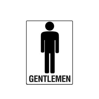 Gentlemen - Black on White - 300mm x 225mm - Poly Sign