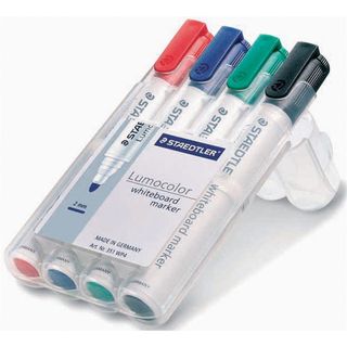 Whiteboard Markers Pk4 Mixed Colours