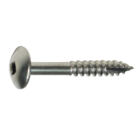 10g x 38mm Button Head Screw 316 Grade Stainless Steel Square Drive