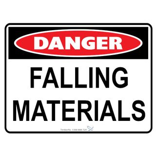 Danger - Falling Materials - 600mm x 450mm - Poly