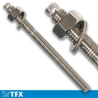 M12 x 160mm Stainless Chemstuds with nut and washer