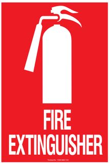 Fire Extinguisher Location Sign 150mm x 225mm - Sticky Back Thin Poly