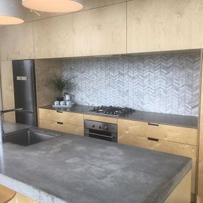 Herringbone kitchen splashback