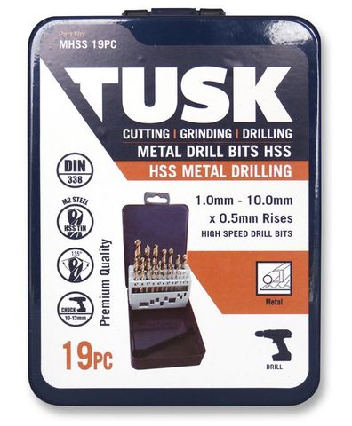 TUSK 1.0 - 10MM .5MM RISES 19PC DRILL SET