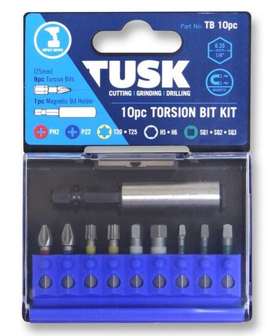 TUSK TORSION BITS 25MM 10 PC KIT