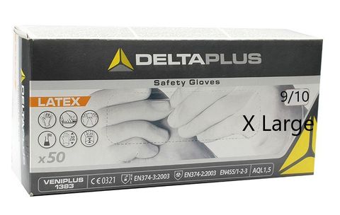 DELTA LATEX MEDX HI RISK GLOVES XL 9/10 50 PACK