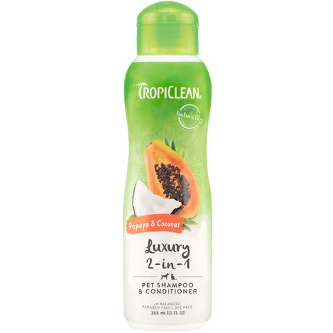 TropiClean Shampoo & Conditioner Papaya & Coconut Luxury 2-i