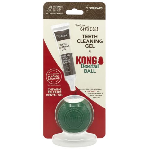 TropiClean Enticers Kong Dental Ball & Smoked Beef Brisket G