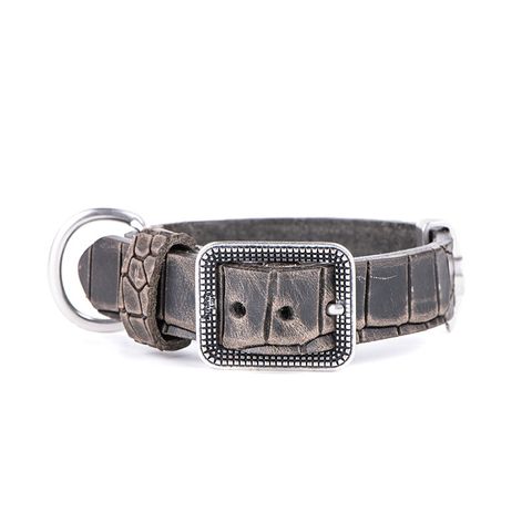 My Family Tucson Leather Collar Grey Med/Lge