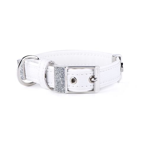 My Family St Tropez Leatherette Collar White Med