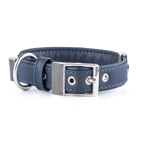 My Family Bilbao Faux Leather Collar Blue Med/Lge
