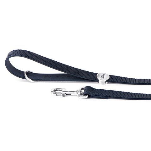 My Family Monza Leather Leash Blue Med