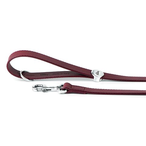 My Family Monza Leather Leash Red Med