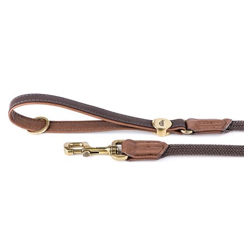 My Family Bilbao Faux Leather & Rope Leash Brown Med/Lge