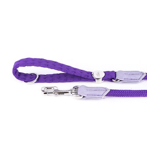 My Family Milano Nylon & Rope Leash Purple Med/Lge