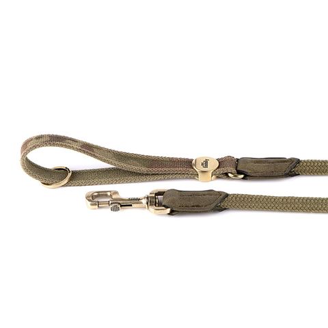 My Family West Point Nylon & Rope Leash Green Sml