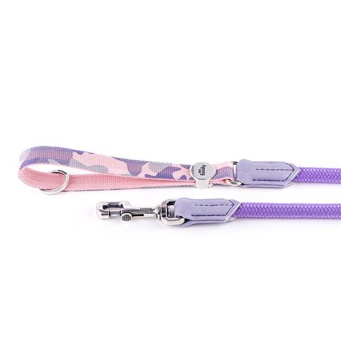 My Family West Point Nylon & Rope Leash Pink Sml/Med