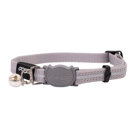 Rogz Alleycat Safety Release Collar Silver Sml