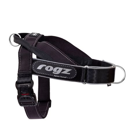 Rogz Utility LetzGo Personalised Harness Black Lge