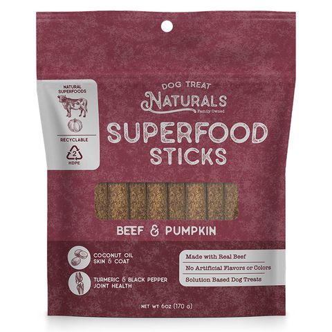 Dog Treat Naturals Beef and Pumpkin Superfood Sticks 170g