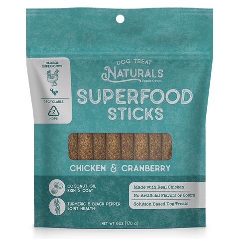 Dog Treat Naturals Chicken and Cranberry Superfood Sticks 170g