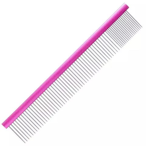 Groom Professional Spectrum Aluminium Comb 80/20 Dark Pink 25cm