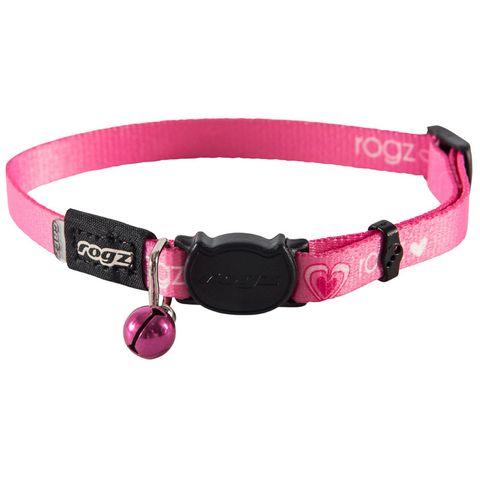 Rogz Kiddycat Safety Release Collar Pink Hearts Sml