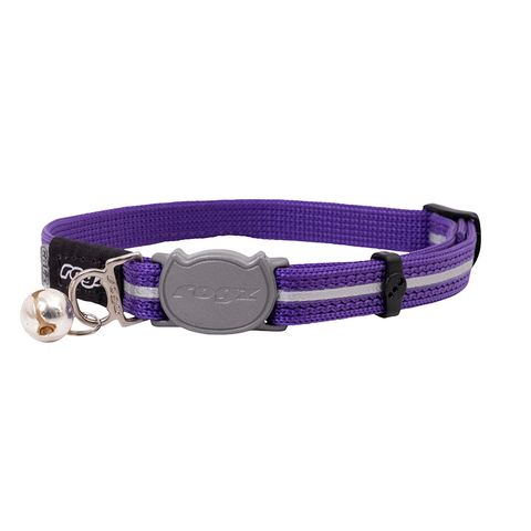 Rogz Alleycat Safety Release Collar Purple Sml