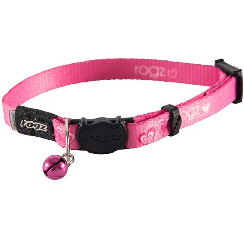 Rogz Kiddycat Safety Release Collar Pink Hearts Xsml