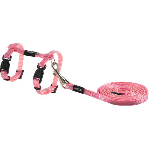 Rogz Sparklecat Harness & Lead Set Pink Xsml