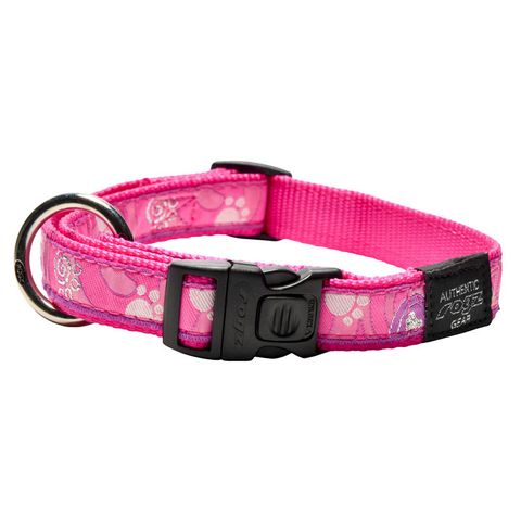 Rogz Fancy Dress Collar Pink Paws Lge