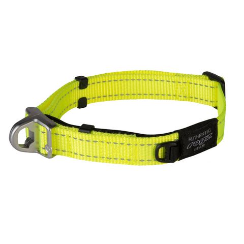 Rogz Safety Collar Dayglo Yellow Lge