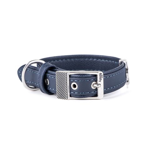 My Family Bilbao Faux Leather Collar Blue Sml