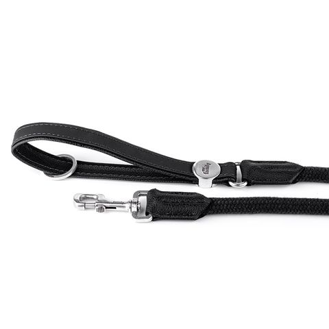 My Family Bilbao Faux Leather & Rope Lead Black Med