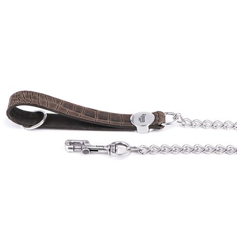 My Family Tucson Leather Chain Leash Grey Lge (60cm)