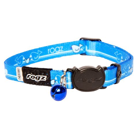 Rogz KiddyCat Safety Collar Blue Royal Birds Sml