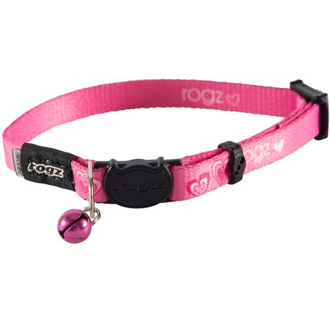 Rogz KiddyCat Safety Collar Pink Hearts Xsml