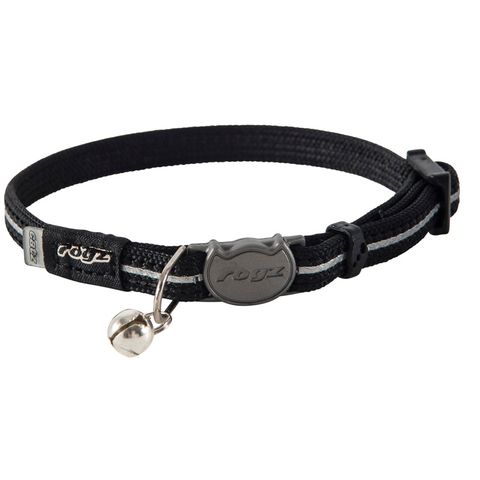 Rogz AlleyCat Safety Collar Black Xsml