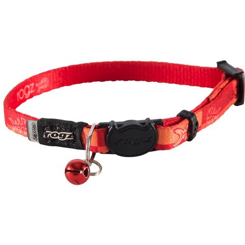 Rogz KiddyCat Safety Collar Orange Tango Fishbones Xsml