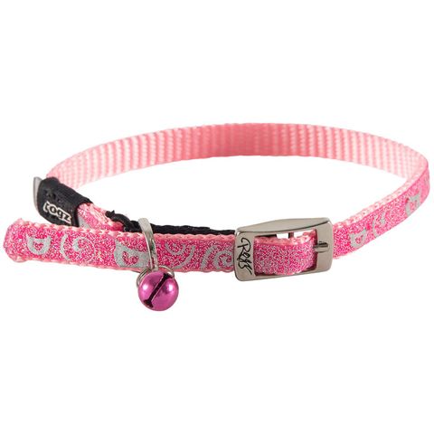 Rogz SparkleCat Pin Buckle Collar Pink Xsml